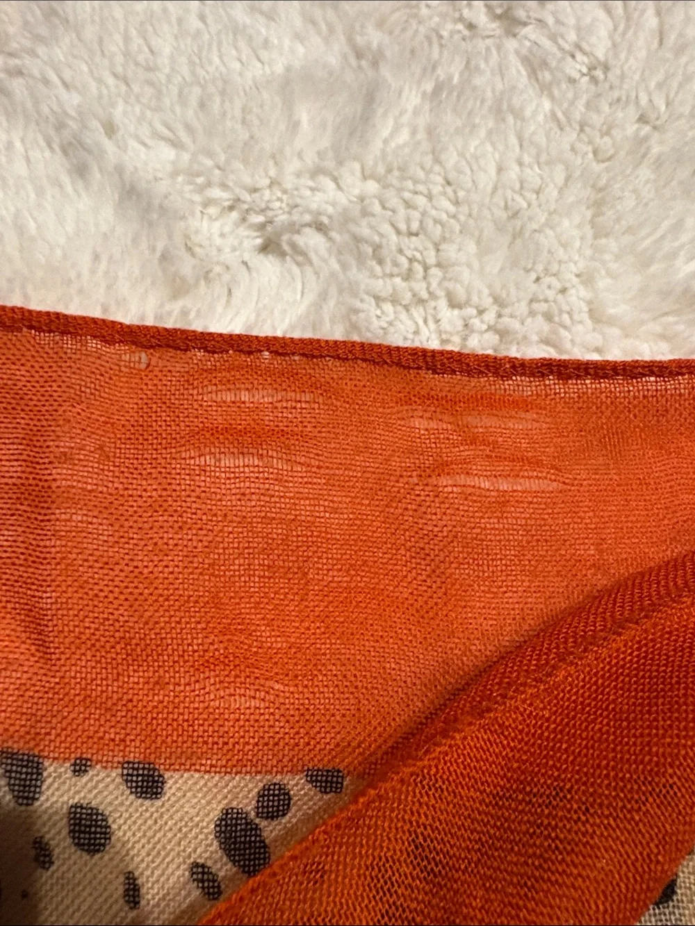 Tory Burch Leopard Print Scarf with Orange Border